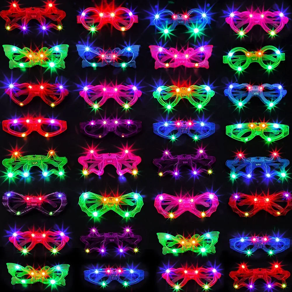 Glow In The Dark Party Glasses - Lunettes LED néon qui brillent dans