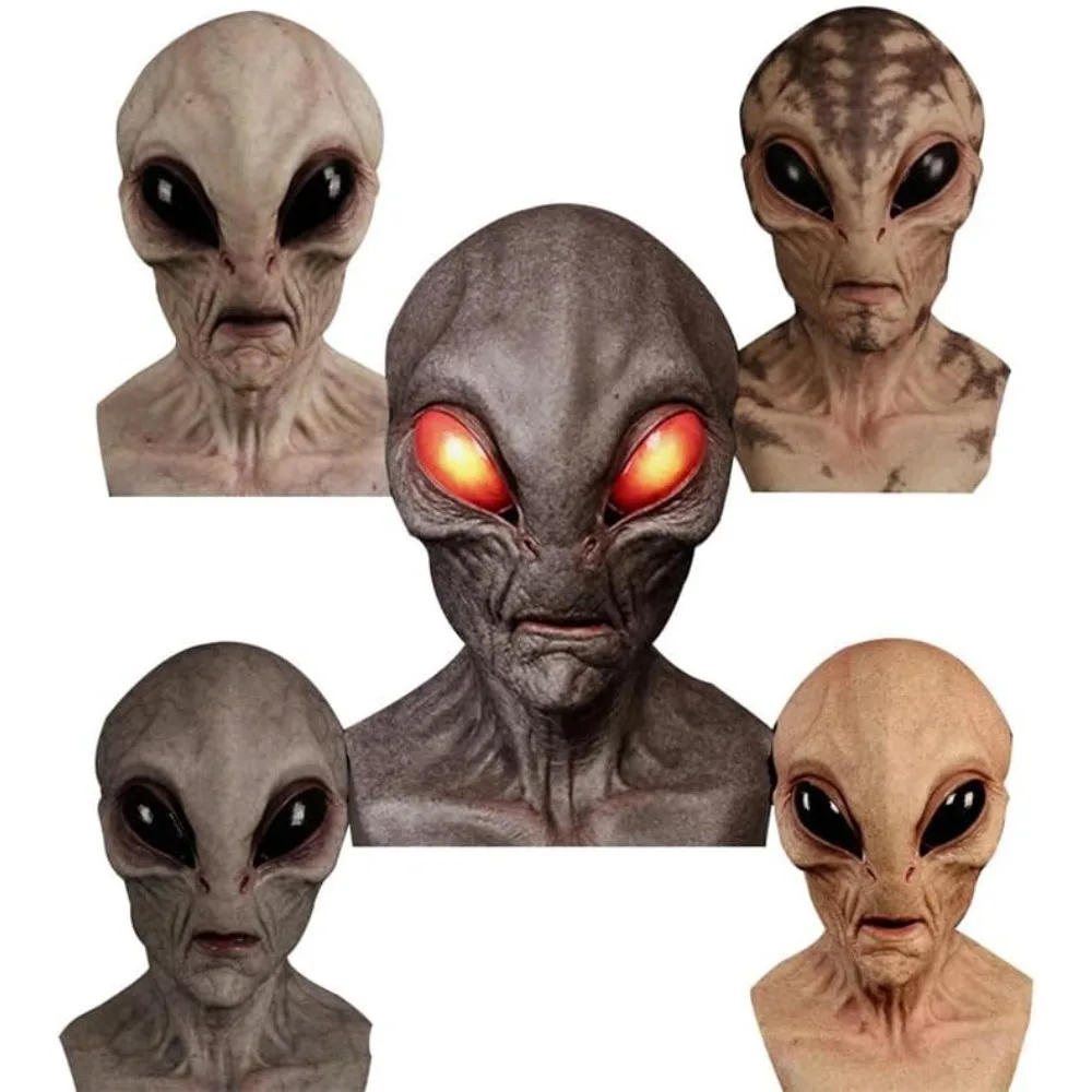 Latex Alien Mask Realistic - Masque d'Alien pour Adultes, Costume d'Halloween,