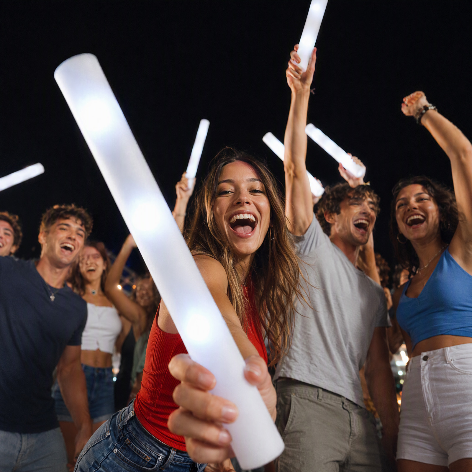 Flashing Led Foam Sticks Party - Bâtons lumineux LED réutilisables en mousse