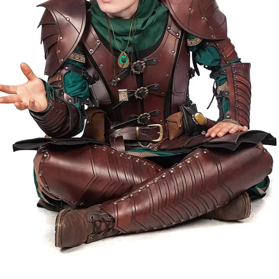 Costumes - Jambières en cuir de chevalier elfique