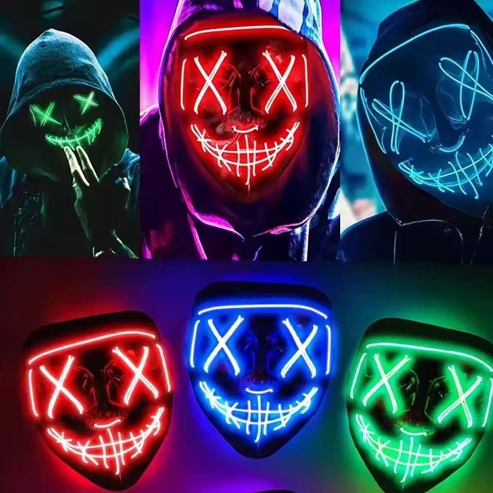 Masque lumineux à LED néon san - Led Purge Mask Halloween avis et prix