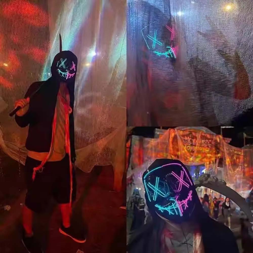 Masque lumineux à LED néon san - Led Purge Mask Halloween avis et prix
