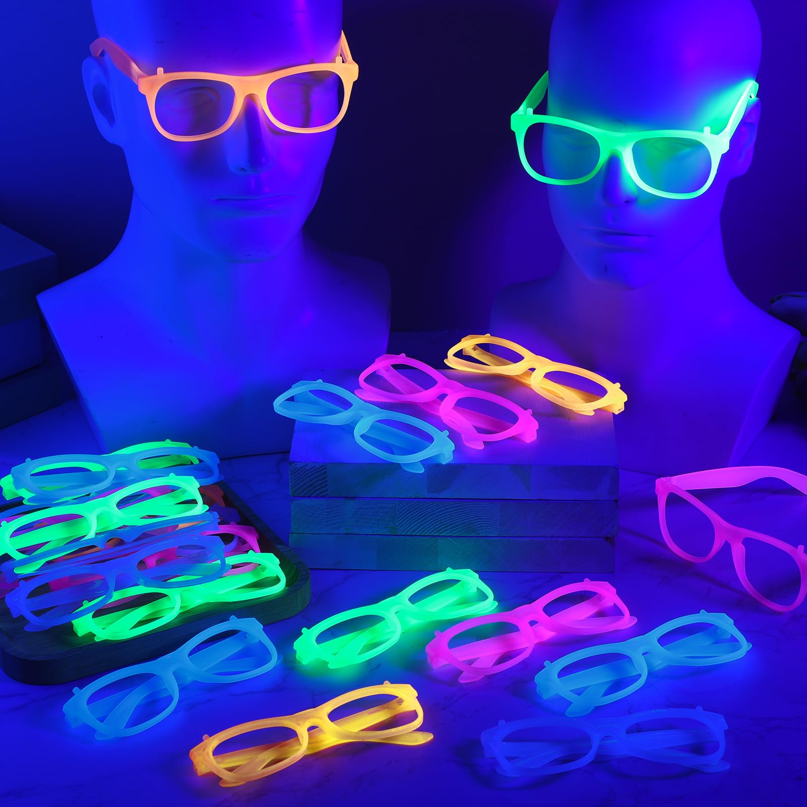 2/24 pièces de lunettes néon l - Glow In The Dark Party Glasses avis et prix
