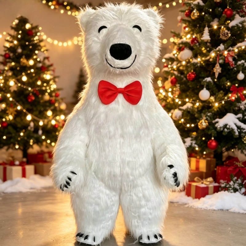 Costume de mascotte d'ours pol - Costumes avis et prix